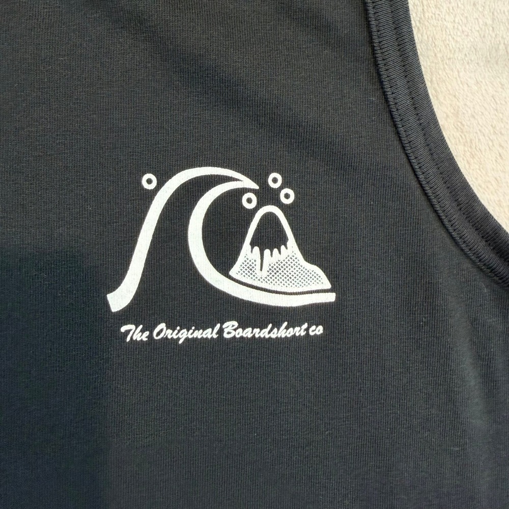 Quiksilver Mens Tank Top Black Graphic Surf Logo Small - Picture 8 of 9